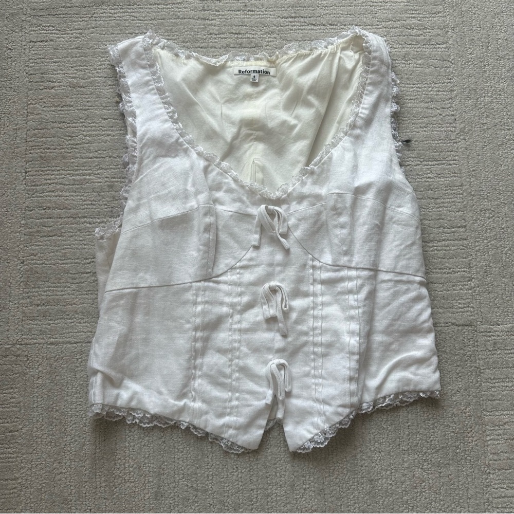 Reformation Linen Bustier